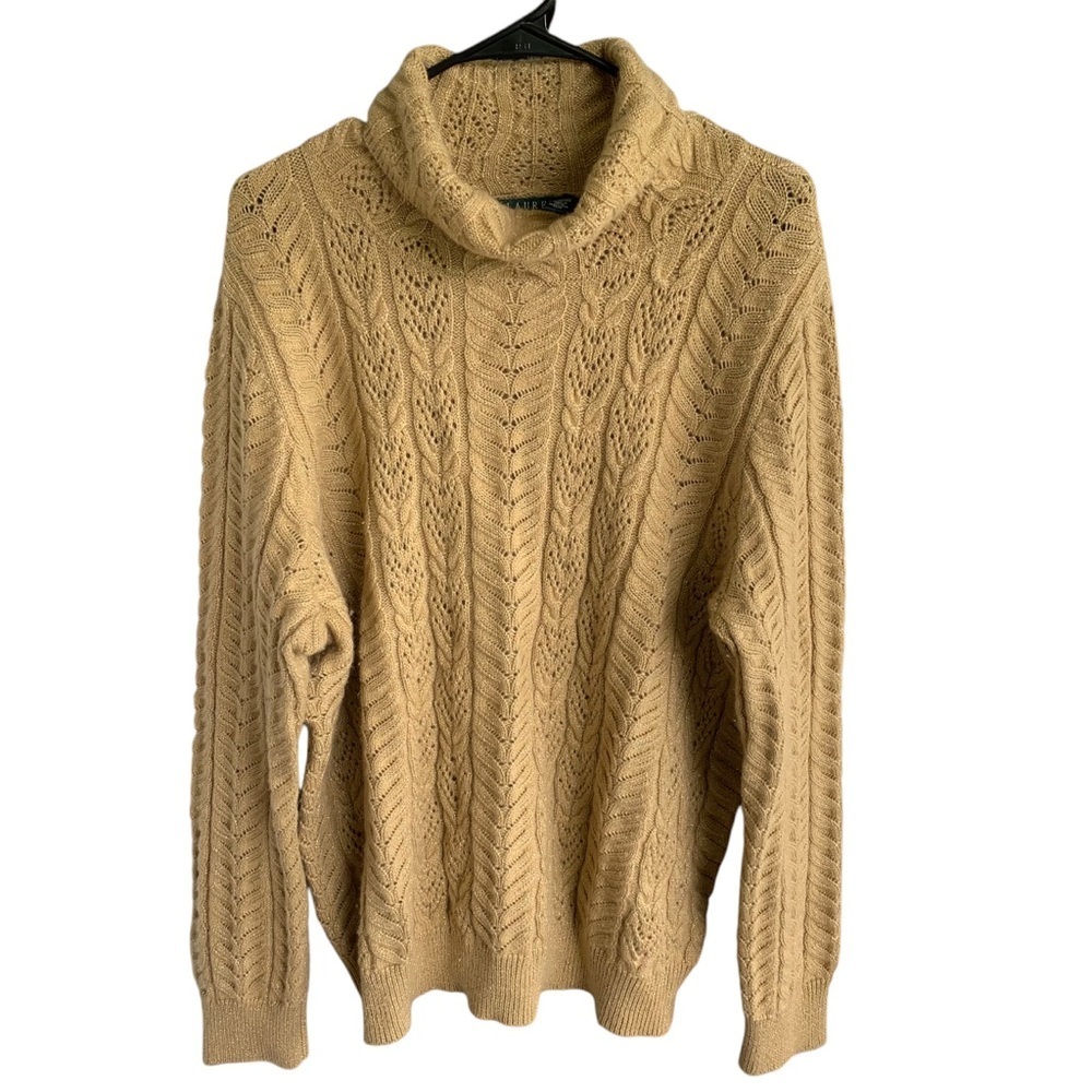 Lauren Ralph Lauren Tan Cowl Neck Sweater